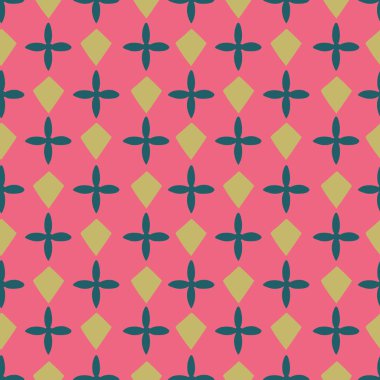 Coral Shapes Garden Floral GeometriK Koleksiyonu Tekrar Desen Vektör Baskı