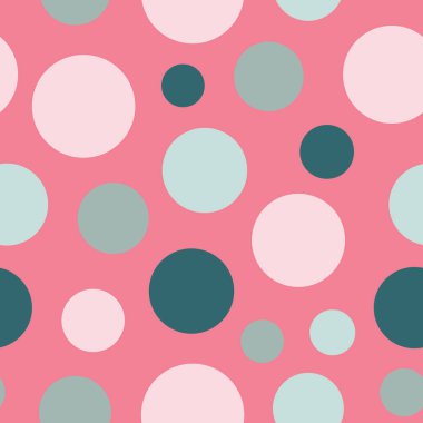 Polka Noktalar Stilize Çiçek Koleksiyonu Tekrar Desen Vektör Baskı