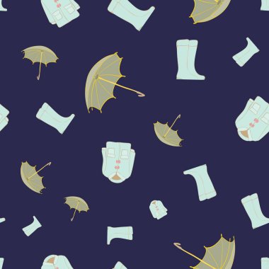 Mavi Fırtınalı Günler Kusursuz Tekrarlanan Kalıp Yazıcı