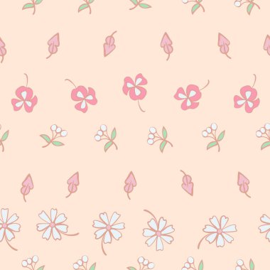 Küçük Yumuşak Şeftali Pembe Tekrarlayan Kalıp Yazıcı