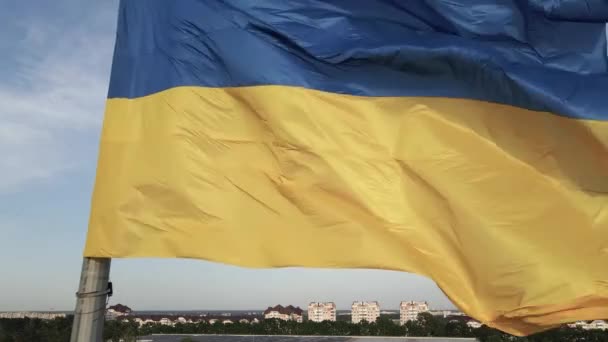 Flaga ukraińska. Zwolnij trochę. Kijów. Ukraina — Wideo stockowe
