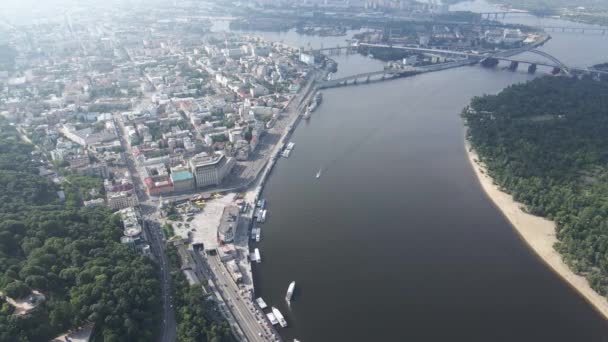 Pemandangan udara Kyiv, Ukraina. Gerakan lambat — Stok Video