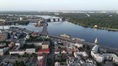 Kyiv, Ukrayna. Hava görüntüsü. Yavaş çekim