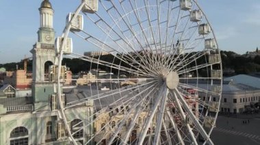 Kyiv, Ukrayna. Hava görüntüsü. Yavaş çekim