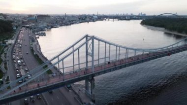 Kyiv, Ukrayna. Hava görüntüsü. Yavaş çekim