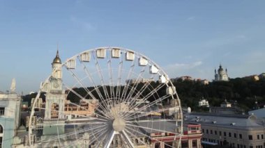 Kyiv, Ukrayna. Hava görüntüsü. Yavaş çekim