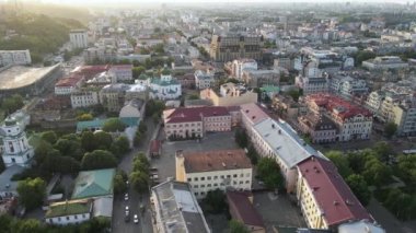 Kyiv, Ukrayna. Hava görüntüsü. Yavaş çekim