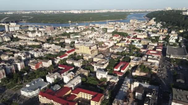 Kijów, Ukraina. Widok z lotu ptaka. Zwolniony ruch — Wideo stockowe