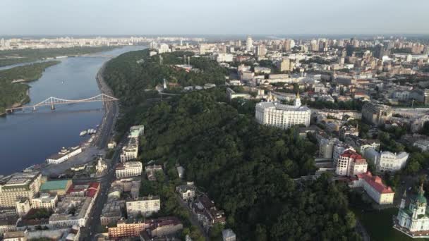 Kijów, Ukraina. Widok z lotu ptaka. Zwolniony ruch — Wideo stockowe