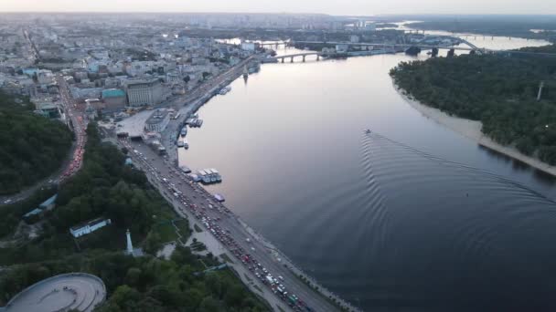 Kiev, Ukraine. Vue aérienne. Mouvement lent — Video