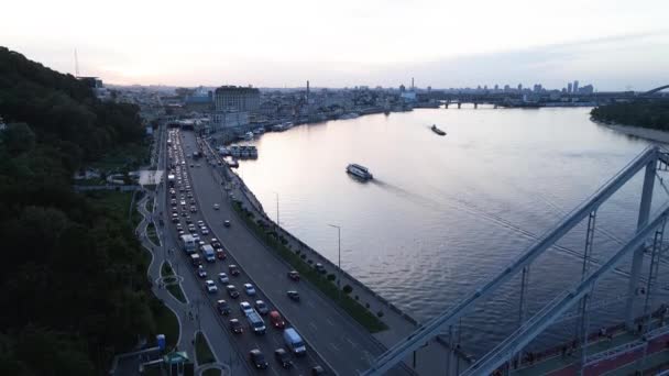 Kiev, Ukraine. Vue aérienne. Mouvement lent — Video