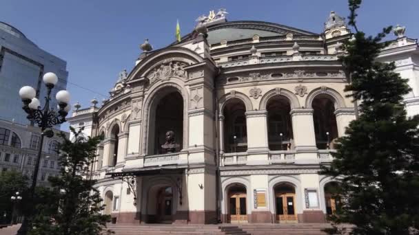 Kiev. Ucraina: Opera Nazionale dell'Ucraina. Vista aerea, rallentatore — Video Stock