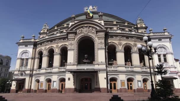 Kiev. Ucraina: Opera Nazionale dell'Ucraina. Vista aerea, rallentatore — Video Stock