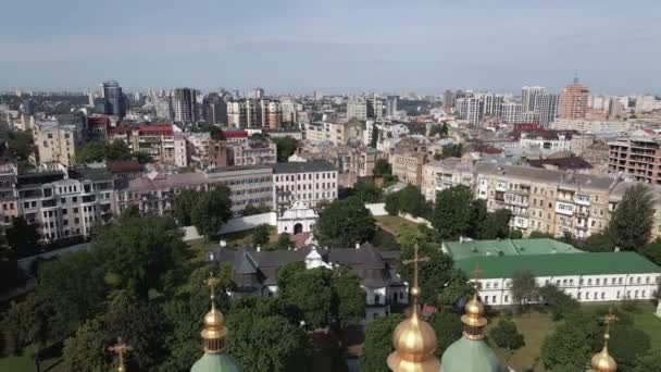 Kyiv. Ukraine: Saint Sophias Cathedral in Kyiv. Aerial view, slow motion — Stock Video