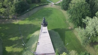 Kiev, Ukrayna: Babi Yar. Yahudilerin toplu katliamı anısına. Hava görünümü