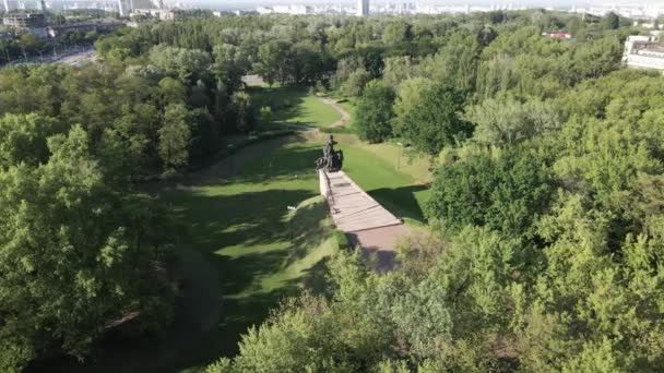 Kyiv, Ukraine: Babi Yar. Memorial mass murder of Jews. Aerial view — Stock Video