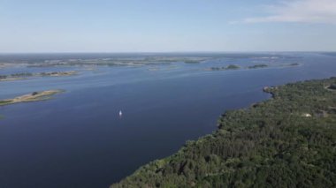 Dnipro Nehri. Hava görüntüsü. Ukrayna 'nın simgesi