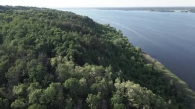 Dnipro Nehri. Hava görüntüsü. Ukrayna 'nın simgesi