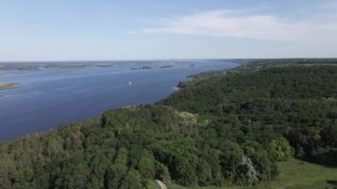 Dnipro Nehri. Hava görüntüsü. Ukrayna 'nın simgesi