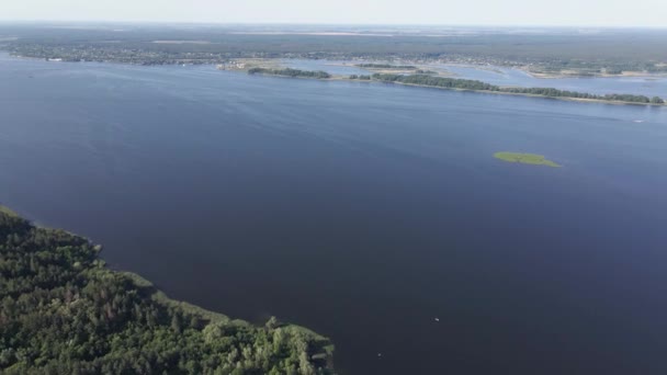 Fiume Dnipro. Vista aerea. Punto di riferimento dell'Ucraina — Video Stock