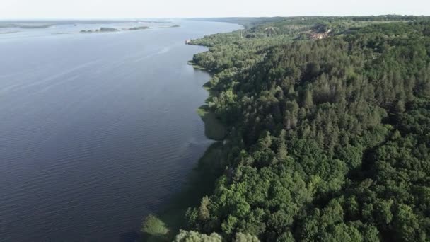 Rivière Dnipro. Vue aérienne. Repère de l'Ukraine — Video