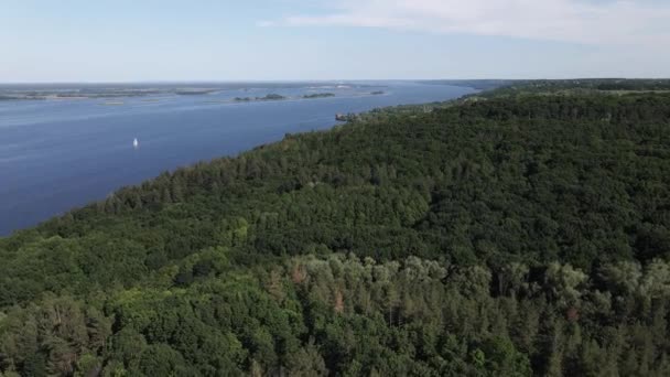 Rio Dnipro. Vista aérea. Marco da Ucrânia — Vídeo de Stock