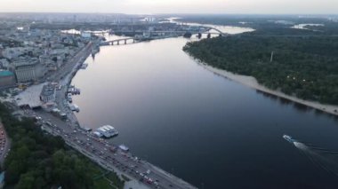 Kyiv 'in yukarıdan görünüşü. Ukrayna. Hava görünümü