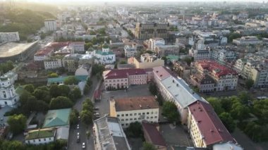 Kyiv 'in yukarıdan görünüşü. Ukrayna. Hava görünümü
