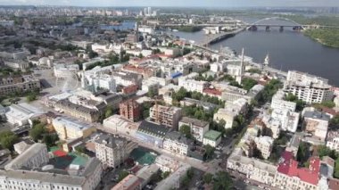 Kyiv 'in yukarıdan görünüşü. Ukrayna. Hava görünümü