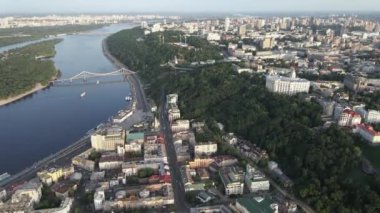 Kyiv 'in yukarıdan görünüşü. Ukrayna. Hava görünümü