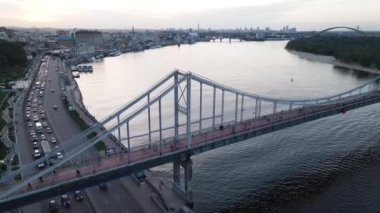 Kyiv 'in yukarıdan görünüşü. Ukrayna. Hava görünümü