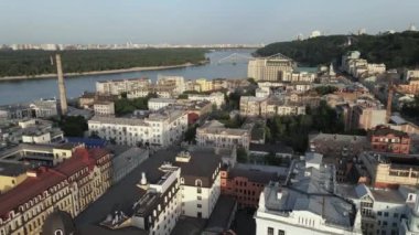 Kyiv 'in yukarıdan görünüşü. Ukrayna. Hava görünümü