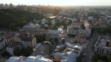 Kyiv 'in yukarıdan görünüşü. Ukrayna. Hava görünümü