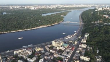 Kyiv 'in yukarıdan görünüşü. Ukrayna. Hava görünümü