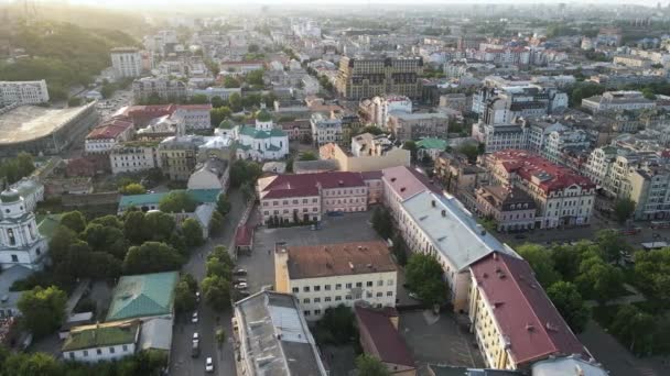 上からキエフのビュー。ウクライナだ。空中風景 — ストック動画