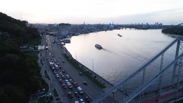 Blick auf Kiew von oben. Ukraine. Luftaufnahme — Stockvideo