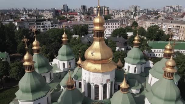Kyiv. Ukraine: Saint Sophias Cathedral in Kyiv. Aerial view — Stock Video