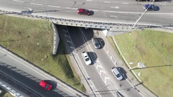 Kiev. Ukraine : carrefour routier. Vue aérienne — Video