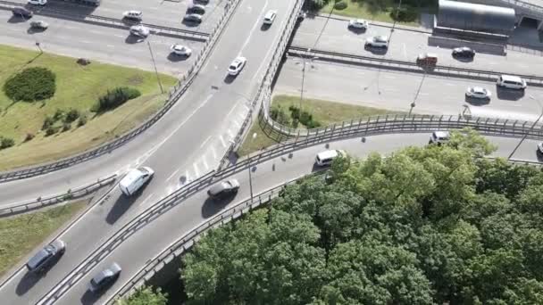 Kiev. Ukraine : carrefour routier. Vue aérienne — Video
