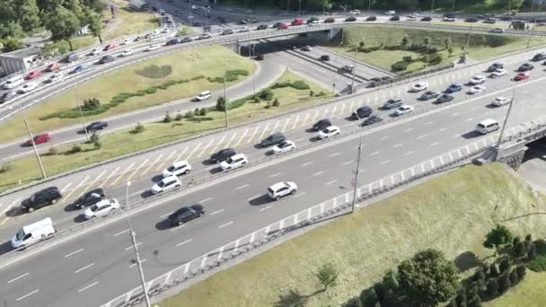 Kiev. Ucraina: svincolo stradale. Vista aerea — Video Stock