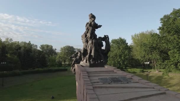 Kyiv, Ukraine：Babi Yar.纪念大屠杀犹太人。空中景观，平坦，灰色 — 图库视频影像