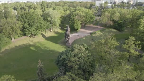 Kiev, Ucraina: Babi Yar. Uciderea în masă a evreilor. Vedere aeriană, plat, gri — Videoclip de stoc