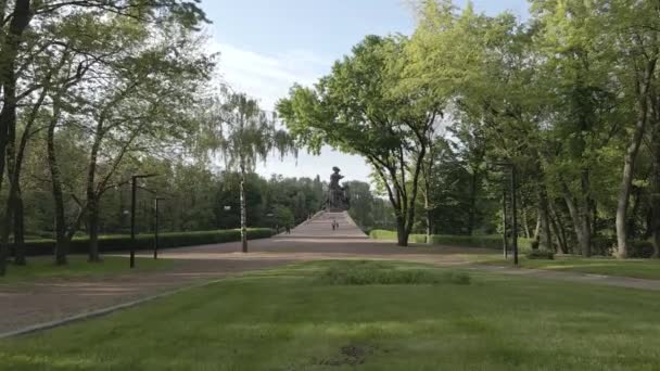 Kiev, Ucraina: Babi Yar. Omicidio di massa commemorativo di ebrei. Vista aerea, pianeggiante, grigio — Video Stock