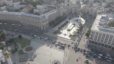 Kyiv. Ukrayna: Independence Meydanı, Meydan. Hava manzaralı, düz, gri