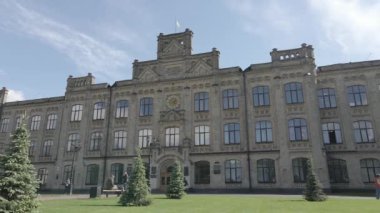 Kyiv. Ukrayna. Kyiv Politeknik Enstitüsü. Hava görüntüsü. Düz, gri