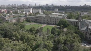 Kyiv. Ukrayna. Kyiv Politeknik Enstitüsü. Hava görüntüsü. Düz, gri