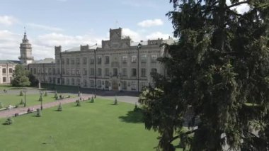 Kyiv. Ukrayna. Kyiv Politeknik Enstitüsü. Hava görüntüsü. Düz, gri