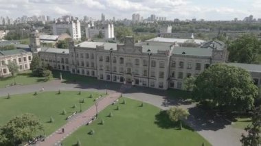 Kyiv. Ukrayna. Kyiv Politeknik Enstitüsü. Hava görüntüsü. Düz, gri