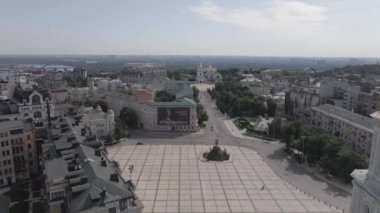 Kyiv. Ukrayna: Kyiv 'deki Aziz Sophias Katedrali. Hava manzaralı, düz, gri