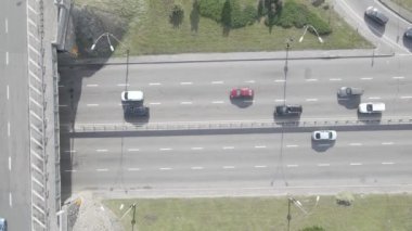 Kyiv. Ukrayna: yol kavşağı. Hava manzaralı, düz, gri